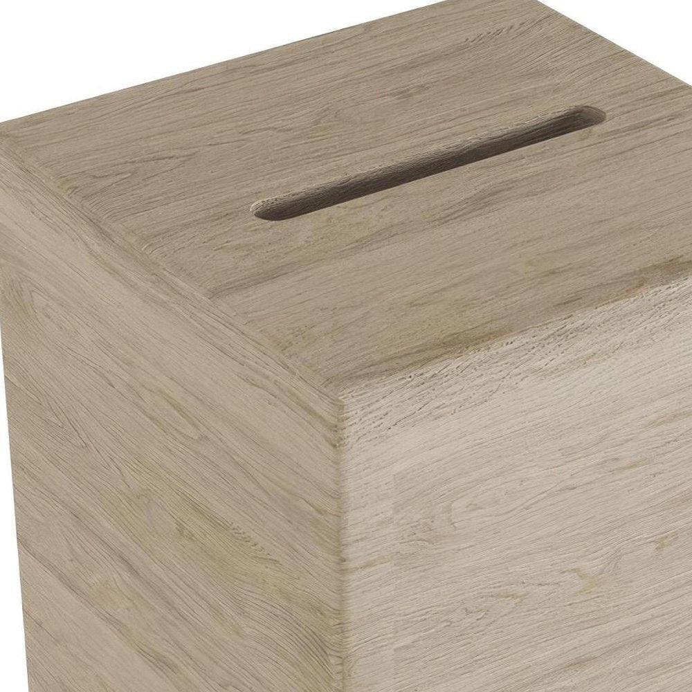 6" Brown Solid Wood Bathroom Storage Furniture Set close-up highlighting the brown wood surface.
