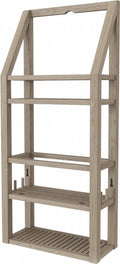 5" Brown Solid Wood Bathroom Storage Furniture Set