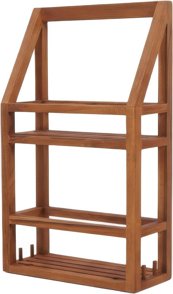 5" Brown Solid Wood Bathroom Storage Furniture Set