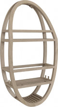 13" Gray Solid Wood Wall Mounted Shower Caddy. Bathroom storage isolated on a plain white background, showing a wood surface.