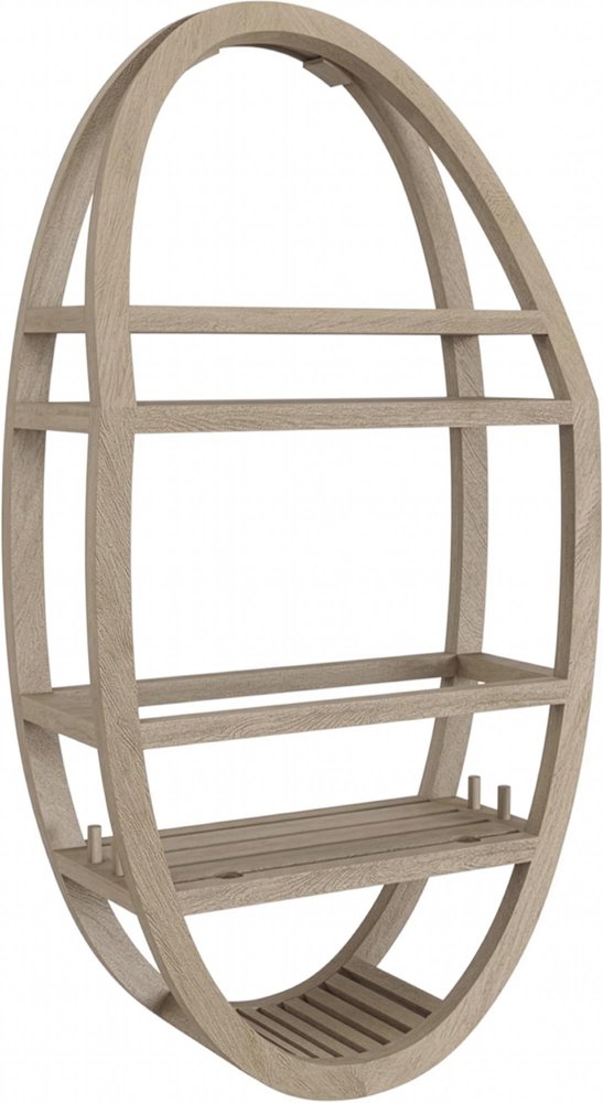 13" Gray Solid Wood Wall Mounted Shower Caddy. Bathroom storage isolated on a plain white background, showing a wood surface.
