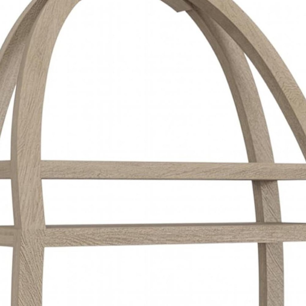 13" Gray Solid Wood Wall Mounted Shower Caddy. Bathroom storage isolated on a plain white background, showing a wood surface.