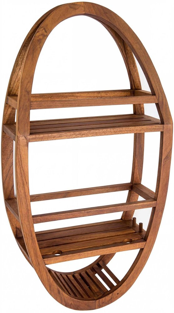 5" Brown Solid Wood Bathroom Storage Furniture Set