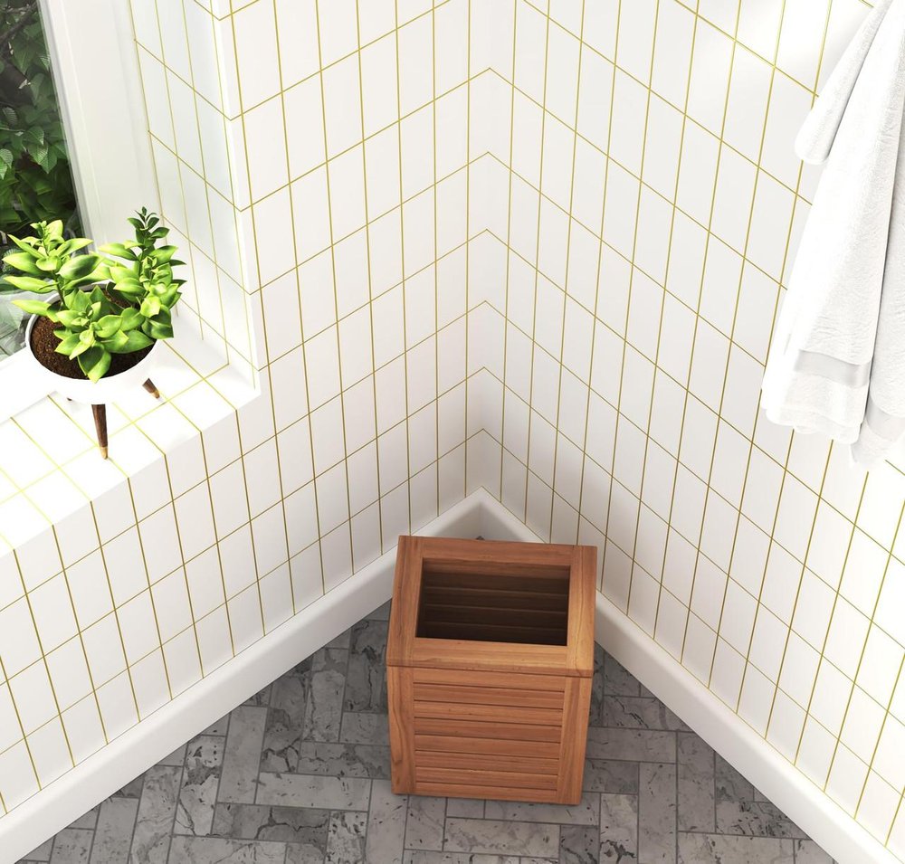 9" Brown Solid Wood Bathroom Storage Furniture Set - 15.00" H x 8.50" W x 11.50" D