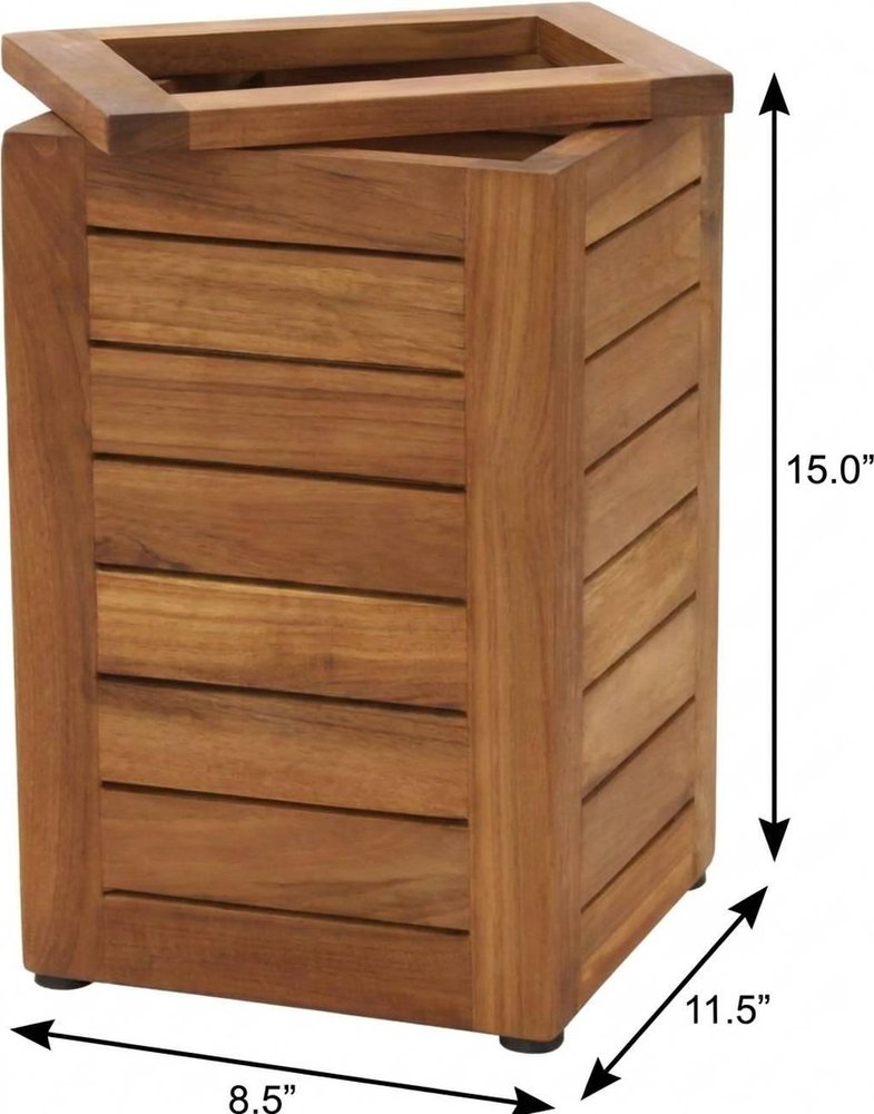 9" Brown Solid Wood Bathroom Storage Furniture Set - 15.00" H x 8.50" W x 11.50" D