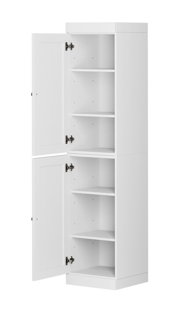 72" White Solid Wood Two Door Pantry Or Storage Closet