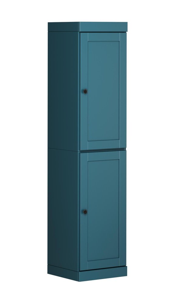 72" Teal Blue Solid Wood Two Door Pantry Or Storage Closet