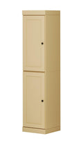 72" Yellow Solid Wood Two Door Pantry Or Storage Closet on a white background