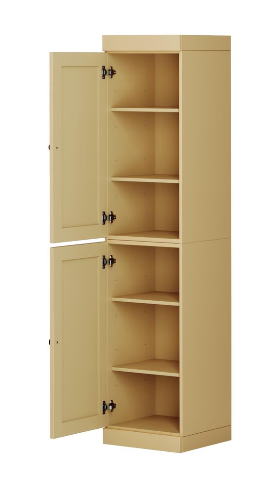 72" Yellow Solid Wood Two Door Pantry Or Storage Closet - SKU 748722