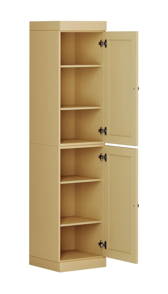 72" Yellow Solid Wood Two Door Pantry Or Storage Closet - SKU 748722