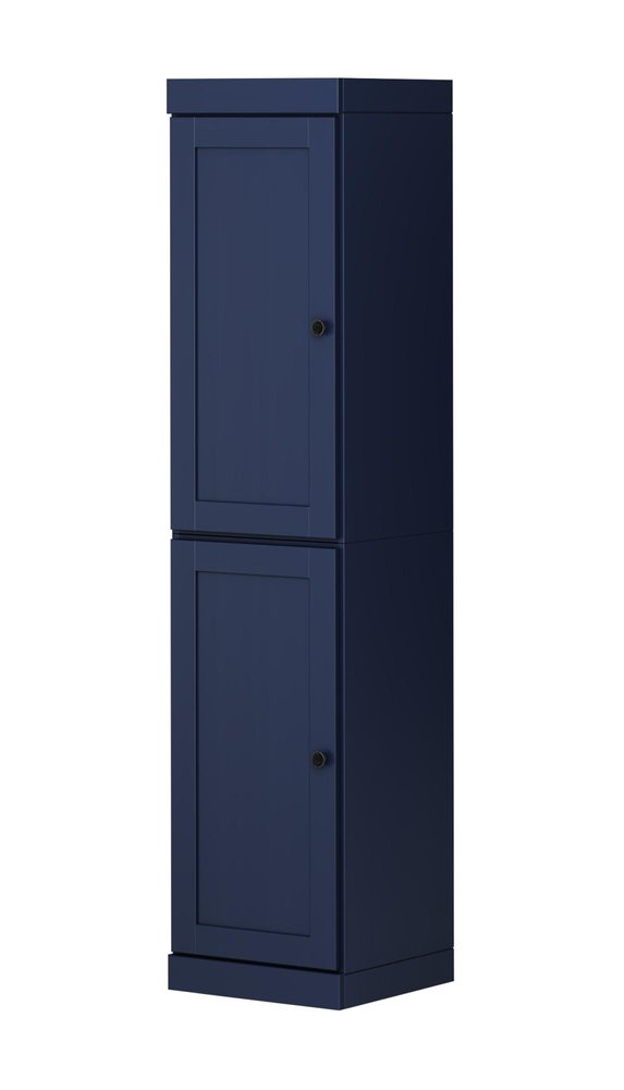 72" Navy Blue Solid Wood Two Door Pantry Or Storage Closet