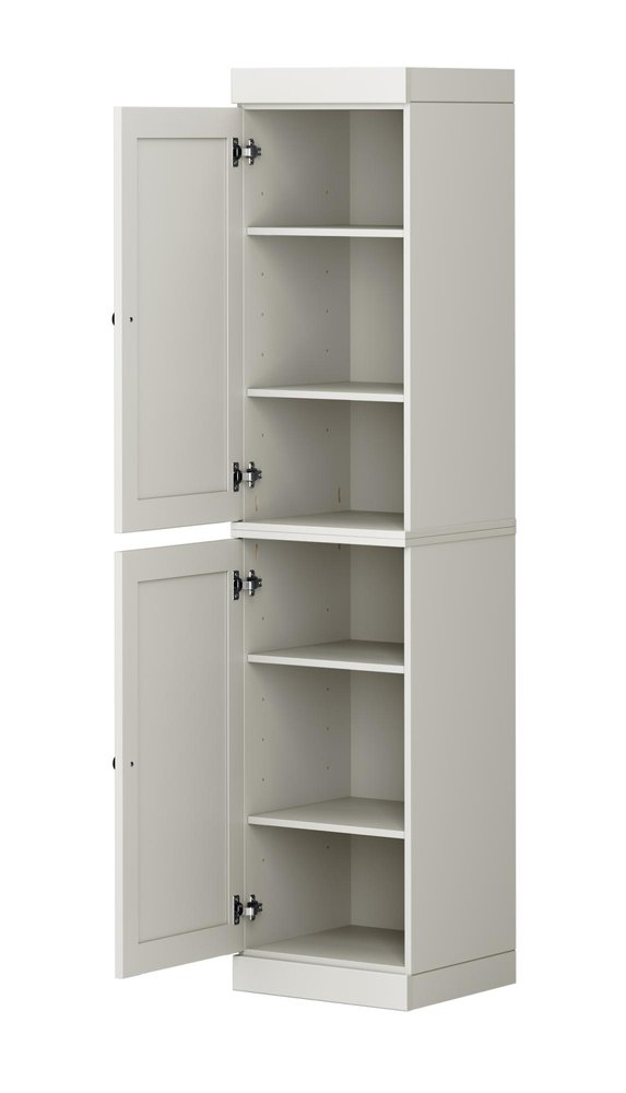 72" Off White Solid Wood Two Door Pantry Or Storage Closet