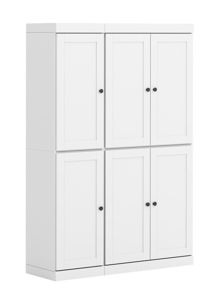 72" White Solid Wood 8 Pantry Or Storage Closet