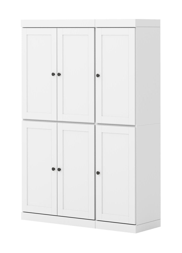 72" White Solid Wood 8 Pantry Or Storage Closet