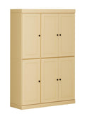 72" Yellow Solid Wood 8 Pantry Or Storage Closet on a white background