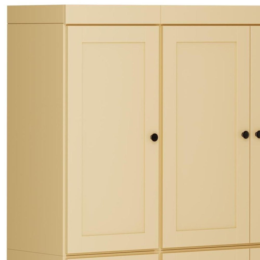 72" Yellow Solid Wood 8 Pantry Or Storage Closet