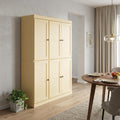 72" Yellow Solid Wood 8 Pantry Or Storage Closet