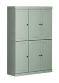 72" Sage Solid Wood 8 Pantry Or Storage Closet on a white background
