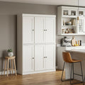 72" Off White Solid Wood 8 Pantry Or Storage Closet