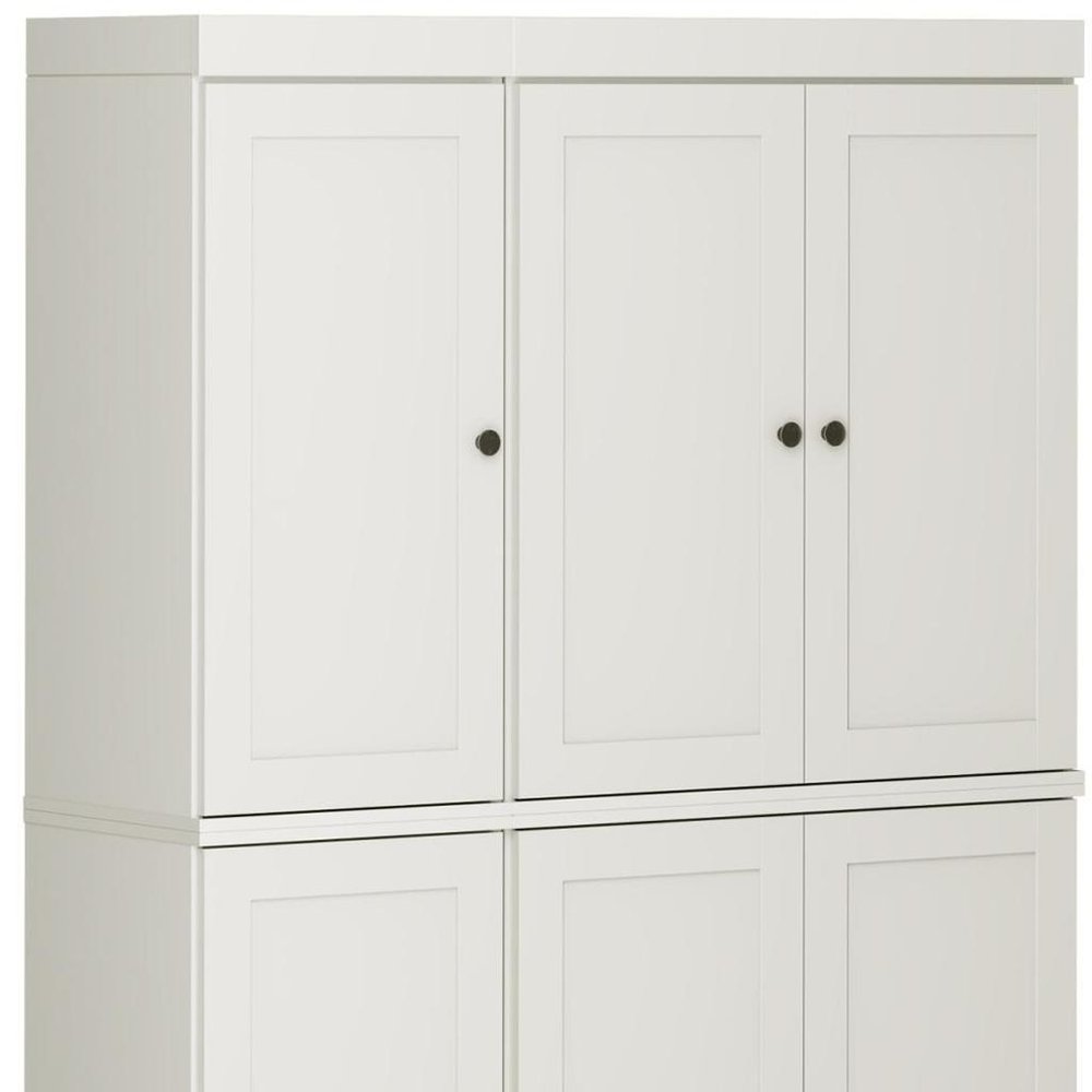 72" Off White Solid Wood 8 Pantry Or Storage Closet