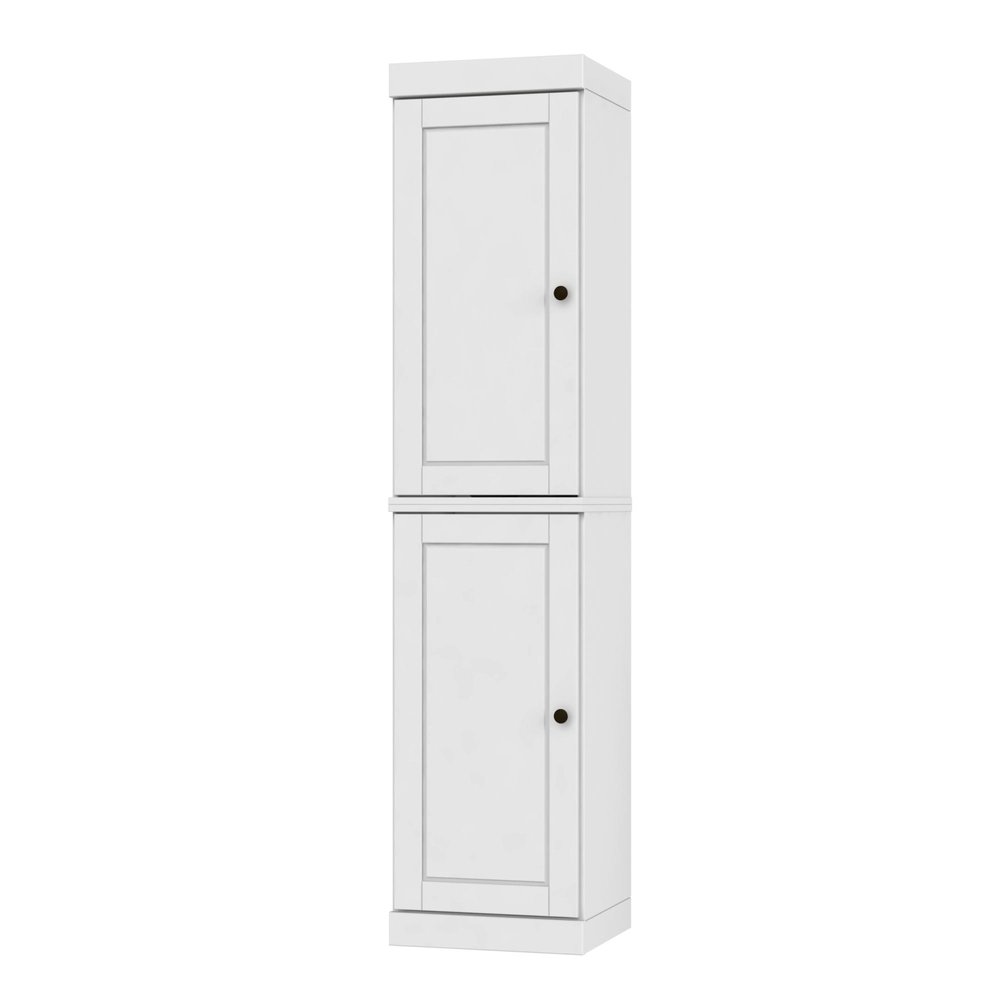 72" White Solid Wood Two Door Pantry Or Storage Closet on a white background