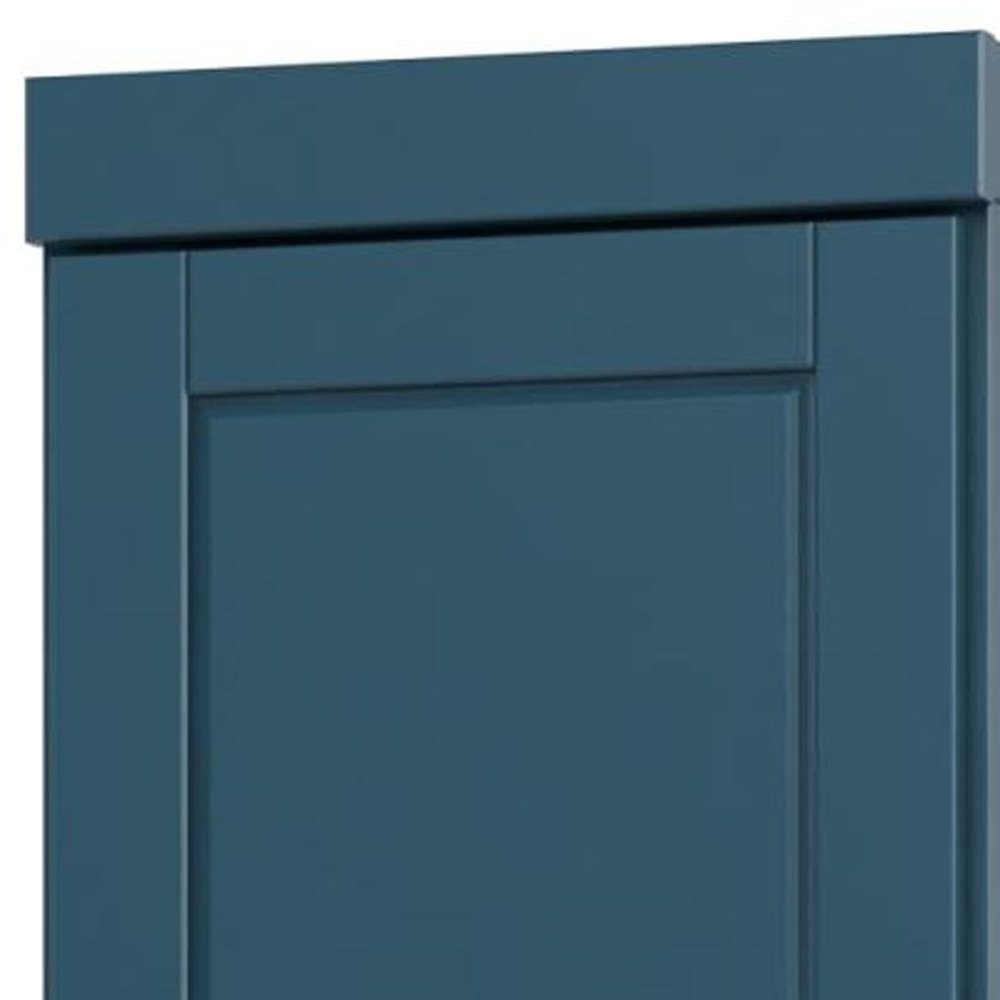 72" Teal Blue Solid Wood Two Door Pantry Or Storage Closet
