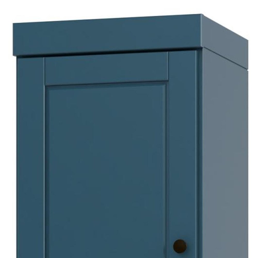72" Teal Blue Solid Wood Two Door Pantry Or Storage Closet
