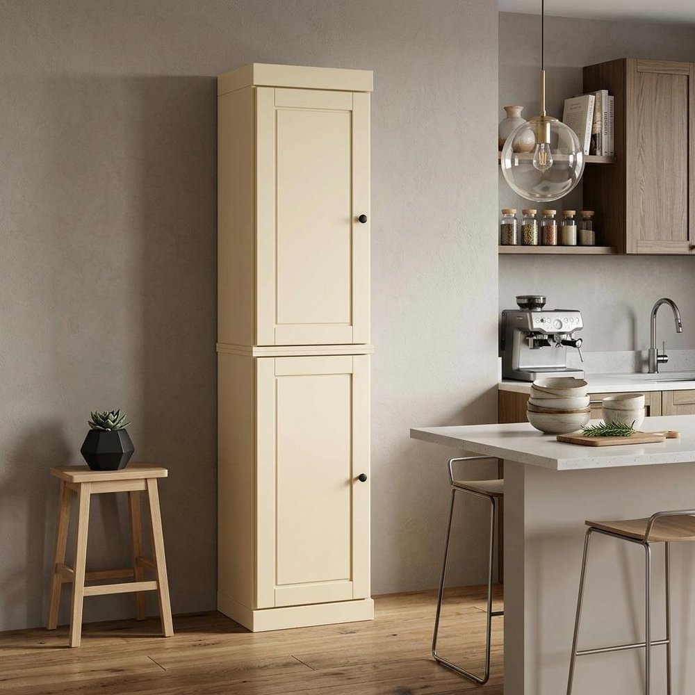 72" Yellow Solid Wood Two Door Pantry Or Storage Closet - SKU 748749