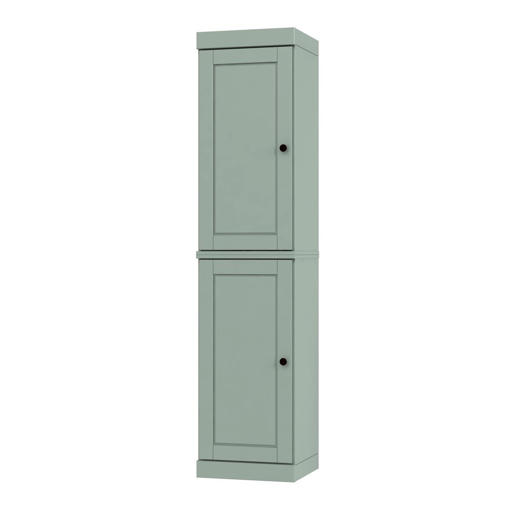 72" Sage Solid Wood Two Door Pantry Or Storage Closet on a white background