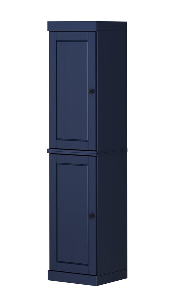 72" Navy Blue Solid Wood Two Door Pantry Or Storage Closet