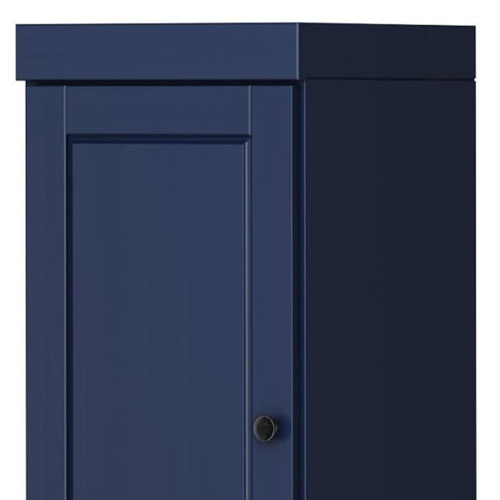 72" Navy Blue Solid Wood Two Door Pantry Or Storage Closet