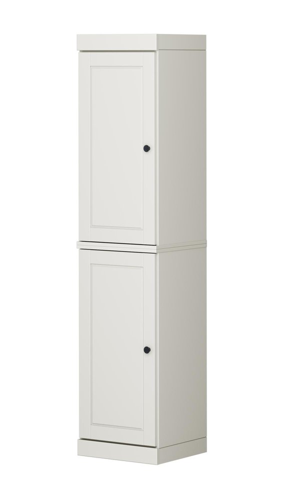 72" Off White Solid Wood Two Door Pantry Or Storage Closet