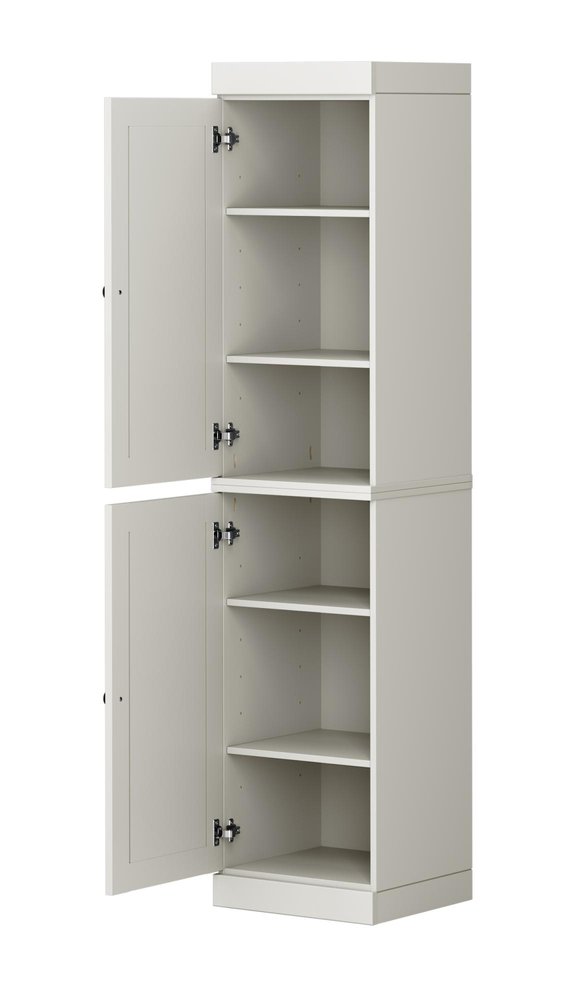72" Off White Solid Wood Two Door Pantry Or Storage Closet