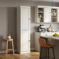 72" Off White Solid Wood Two Door Pantry Or Storage Closet