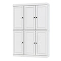 72" White Solid Wood 8 Pantry Or Storage Closet on a white background