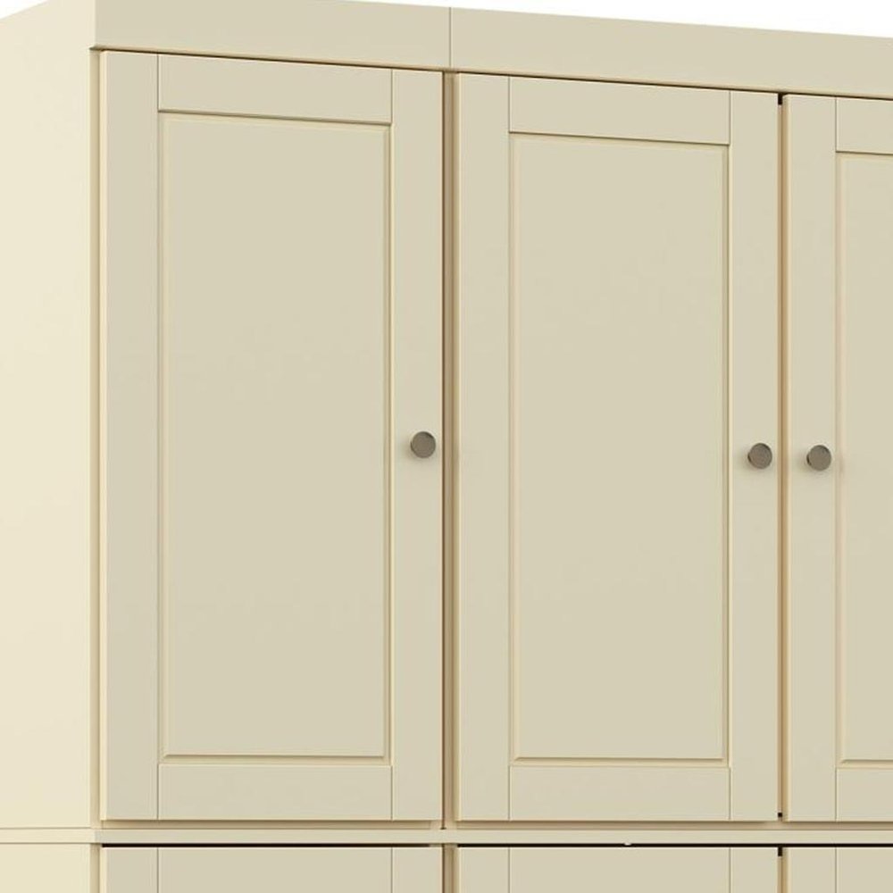 72" Yellow Solid Wood 8 Pantry Or Storage Closet