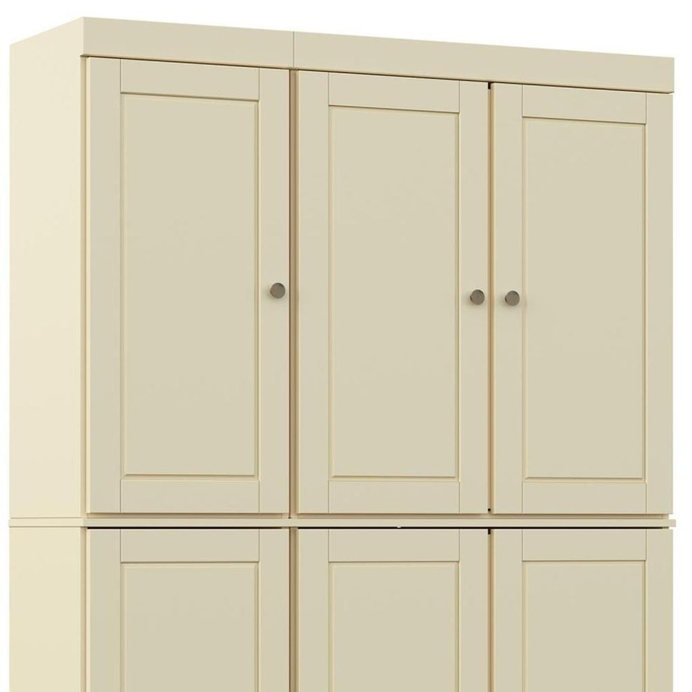72" Yellow Solid Wood 8 Pantry Or Storage Closet
