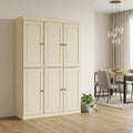 72" Yellow Solid Wood 8 Pantry Or Storage Closet