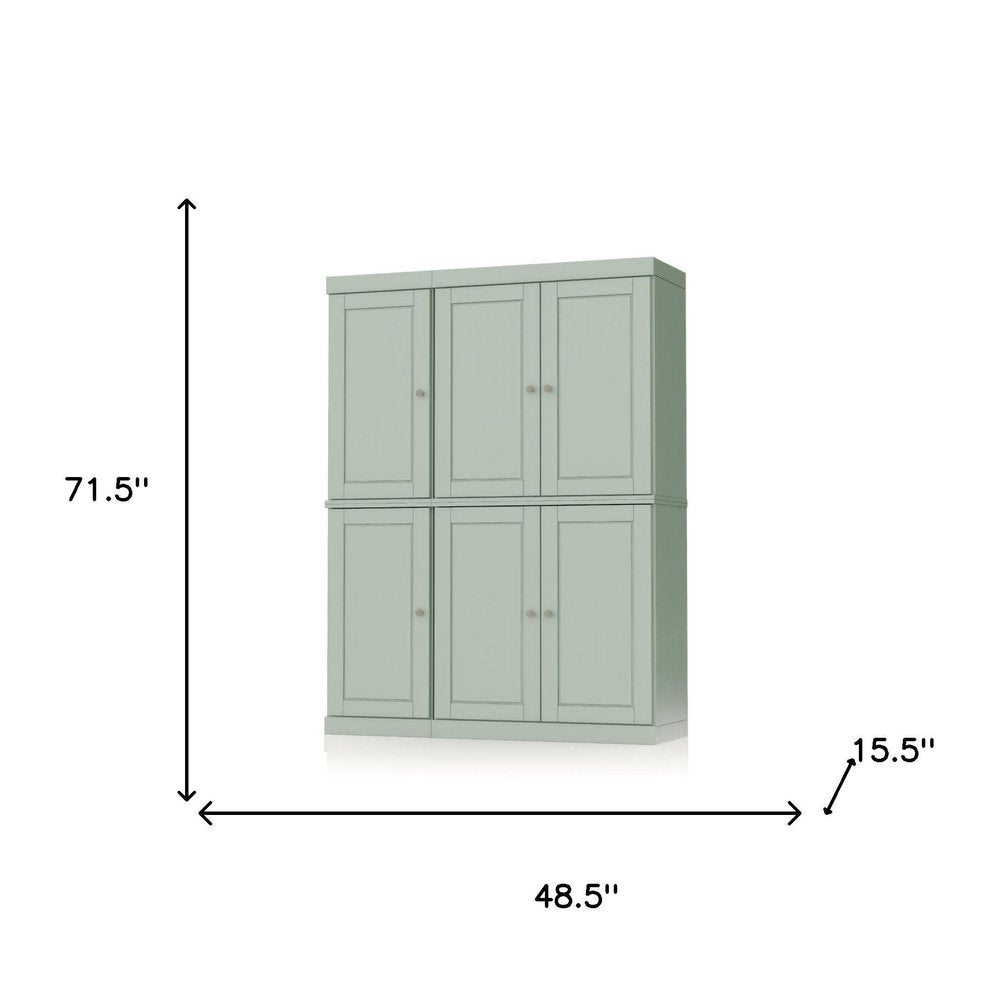 72" Sage Solid Wood 8 Pantry Or Storage Closet