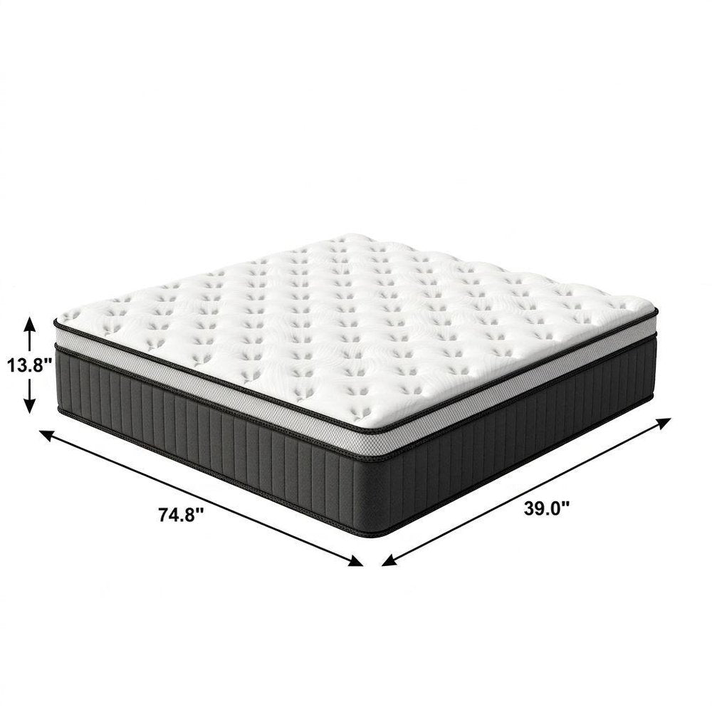 14" Twin Memory Foam Medium Euro Top Hybrid Mattress