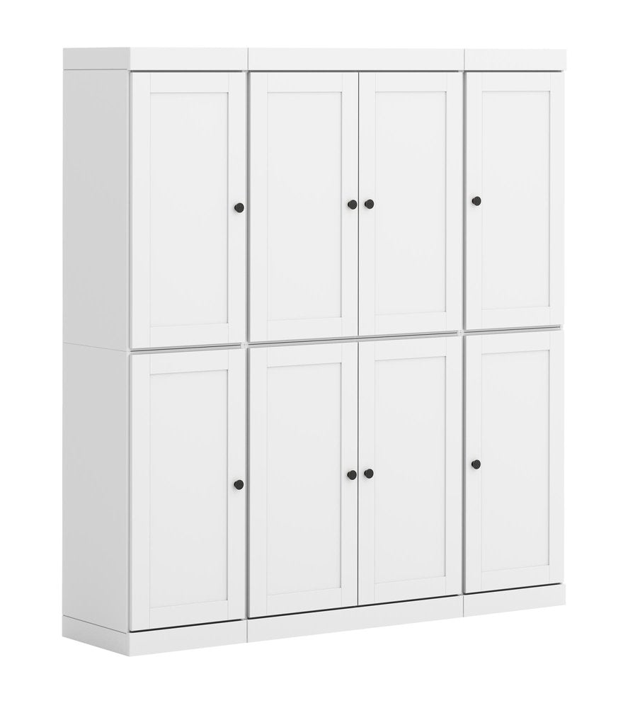 72" White Solid Wood 8 Two Drawer Pantry Or Storage Closet