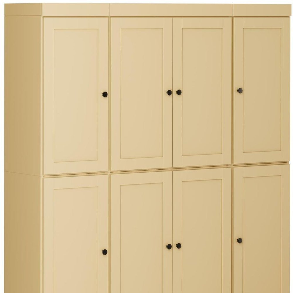 72" Yellow Solid Wood 8 Two Drawer Pantry Or Storage Closet