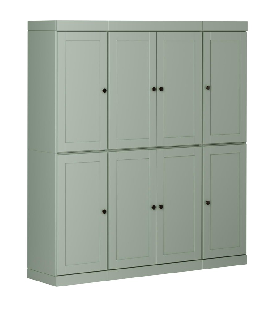 72" Sage Solid Wood 8 Two Drawer Pantry Or Storage Closet
