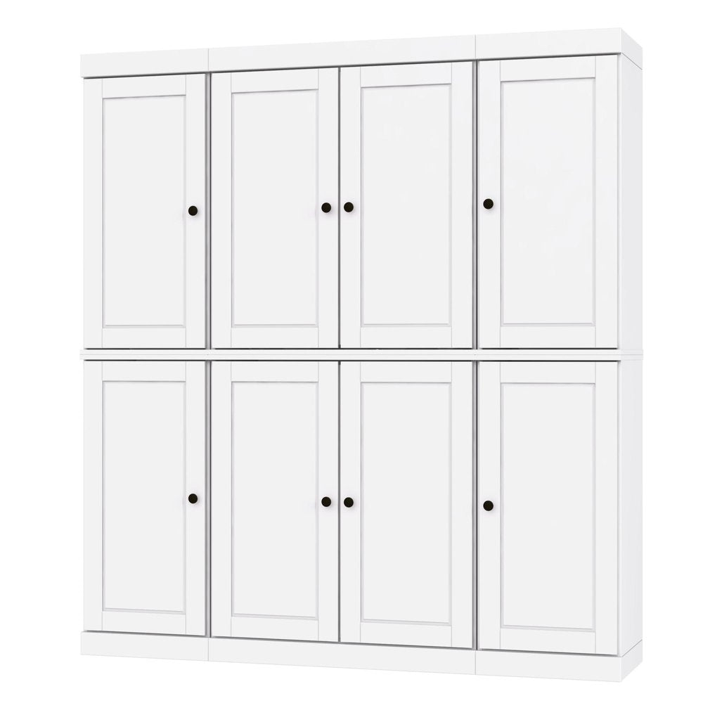 72" White Solid Wood 8 Pantry Or Storage Closet