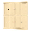 72" Yellow Solid Wood 8 Pantry Or Storage Closet on a white background