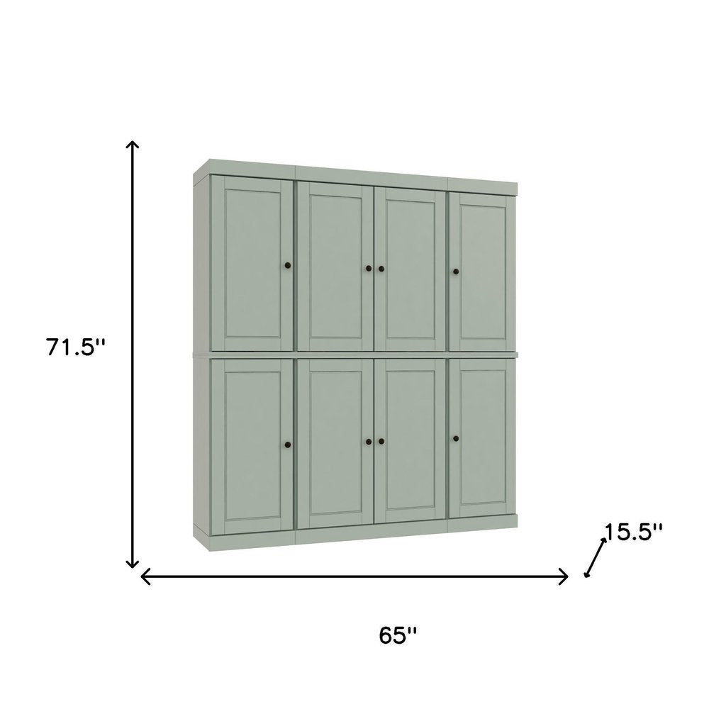 72" Sage Solid Wood 8 Pantry Or Storage Closet