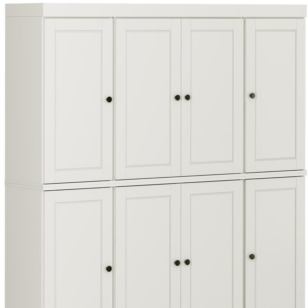 72" Off White Solid Wood 8 Pantry Or Storage Closet
