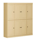 72" Yellow Solid Wood 8 Pantry Or Storage Closet on a white background