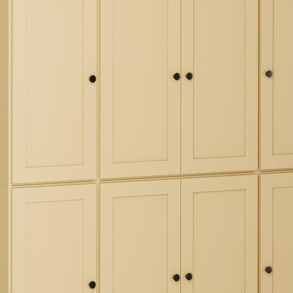 72" Yellow Solid Wood 8 Pantry Or Storage Closet