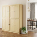 72" Yellow Solid Wood 8 Pantry Or Storage Closet